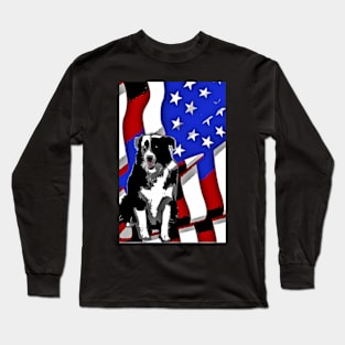 Patriotic Border Collie Long Sleeve T-Shirt